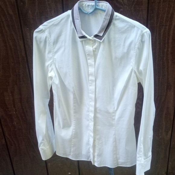 Rivamonti Women'White 100% Cotton Long Sleeve Top Blouse, Size M - Picture 1 of 7